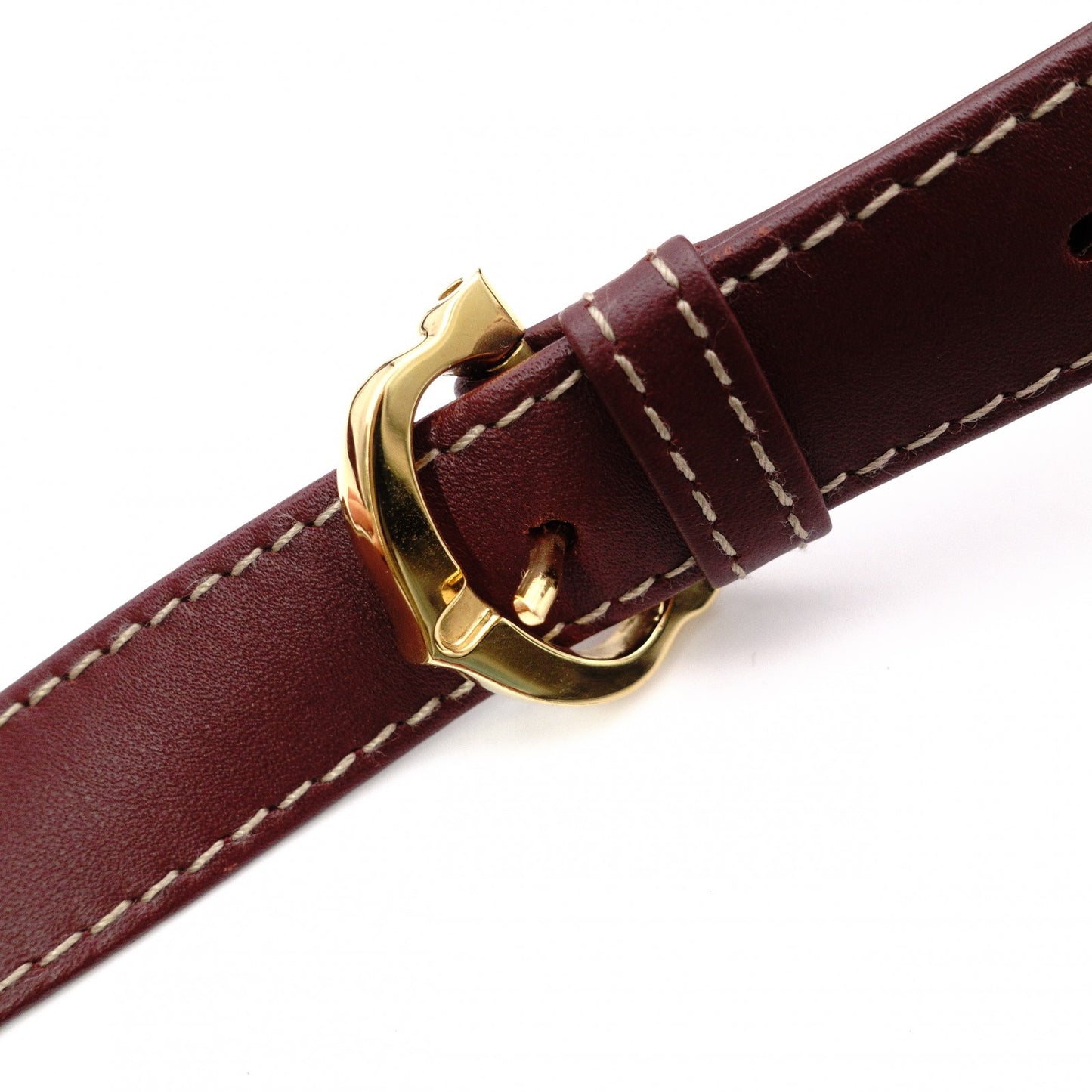 CARTIER Vintage Must Line Shoulder Bag, Leather, Red, Crossbody