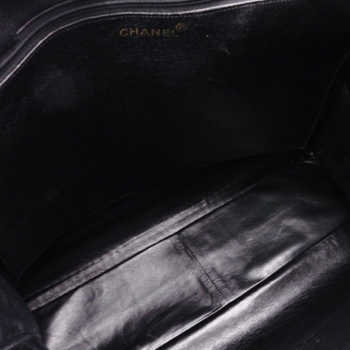 CHANEL Coco Logo Lambskin Shoulder Bag, Leather, Black, Women's, Vintage, CC Logo, Gold Hardware