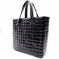 CHANEL Choco Bar Shoulder Bag, Patent Leather, Black Tote Bag