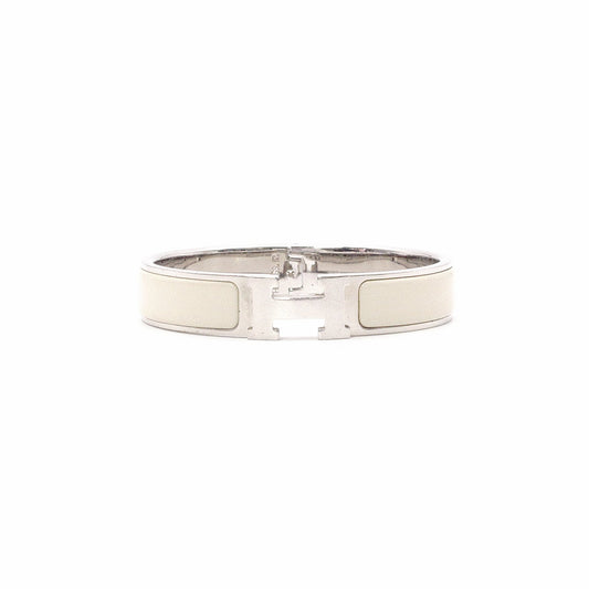 HERMES Click clack bracelet Silver/white metal Women