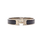 HERMES Click-Clack Bracelet, Metal, Black and Silver, Women's, H Logo, Click-H, Approx. 16 cm