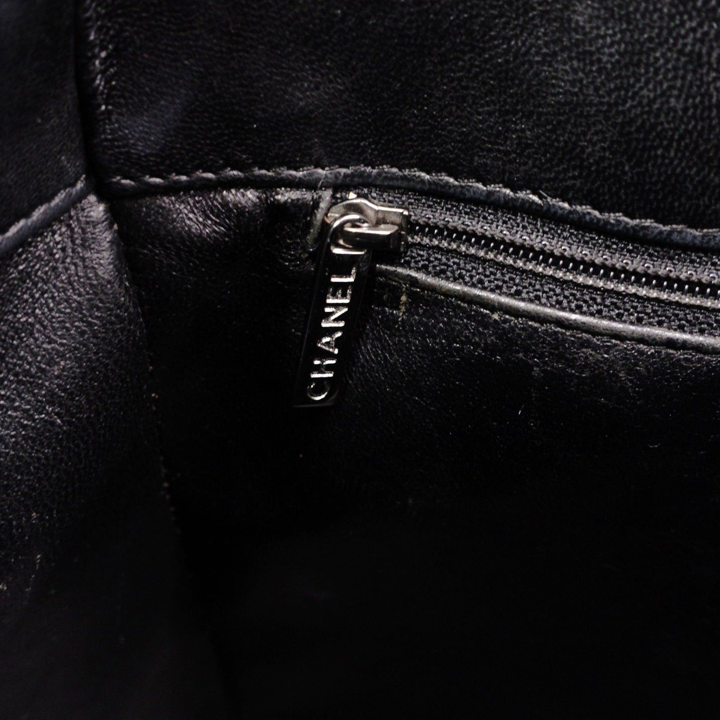 CHANEL Choco Bar Shoulder Bag, Patent Leather, Black Tote Bag