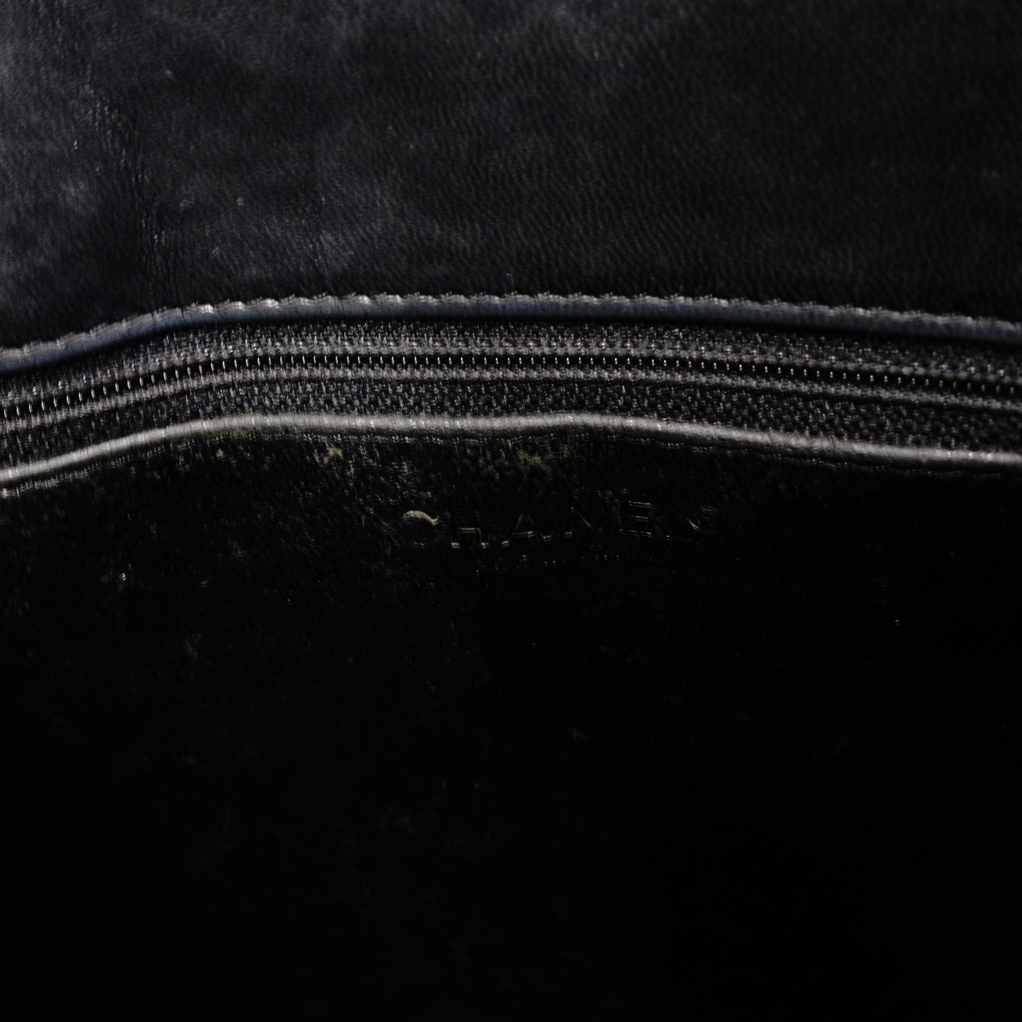 CHANEL Choco Bar Shoulder Bag, Patent Leather, Black Tote Bag