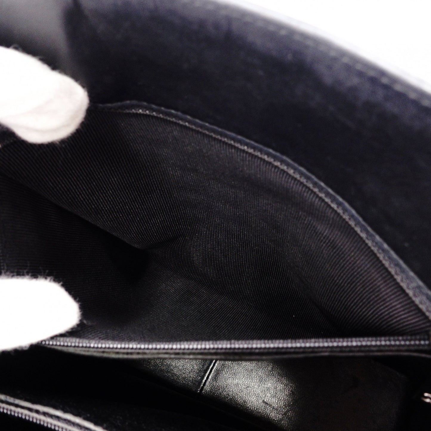 CHANEL Choco Bar Shoulder Bag, Patent Leather, Black Tote Bag