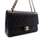 CHANEL Double Flap Matelassé Classic Shoulder Bag, Leather, Black with Gold Hardware