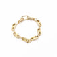 CELINE Macadam Bracelet, Metal, Gold, Women's, Logo, Vintage