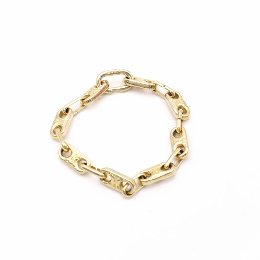 CELINE Macadam Bracelet, Metal, Gold, Women's, Logo, Vintage