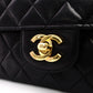 CHANEL Double Flap Matelassé Classic Shoulder Bag, Leather, Black with Gold Hardware