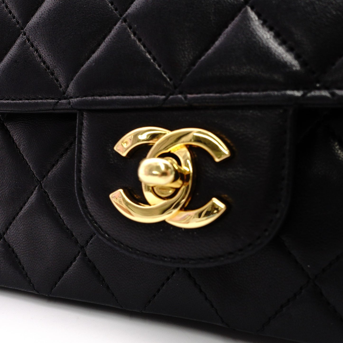 CHANEL Double Flap Matelassé Classic Shoulder Bag, Leather, Black with Gold Hardware