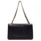 CHANEL Double Flap Matelassé Classic Shoulder Bag, Leather, Black with Gold Hardware