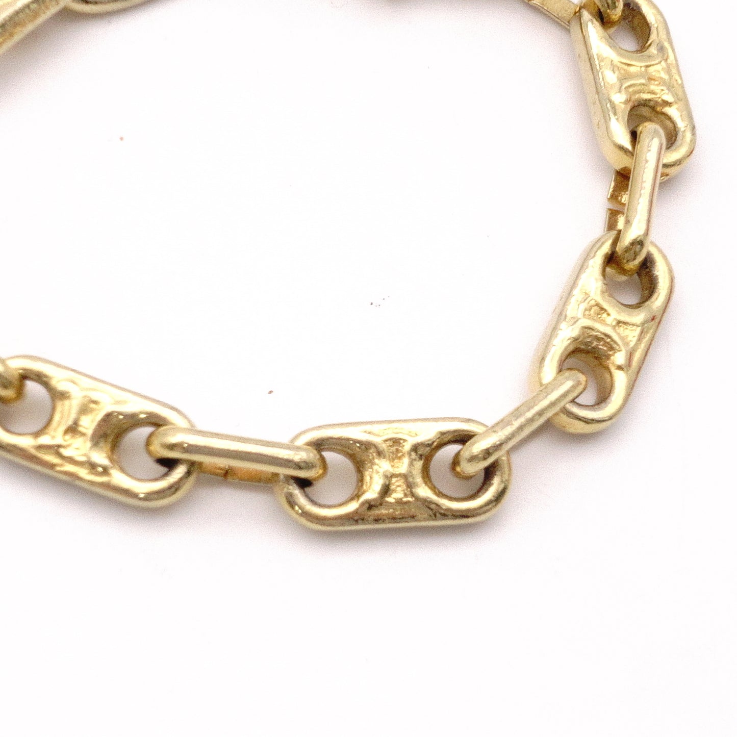 CELINE Macadam Bracelet, Metal, Gold, Women's, Logo, Vintage