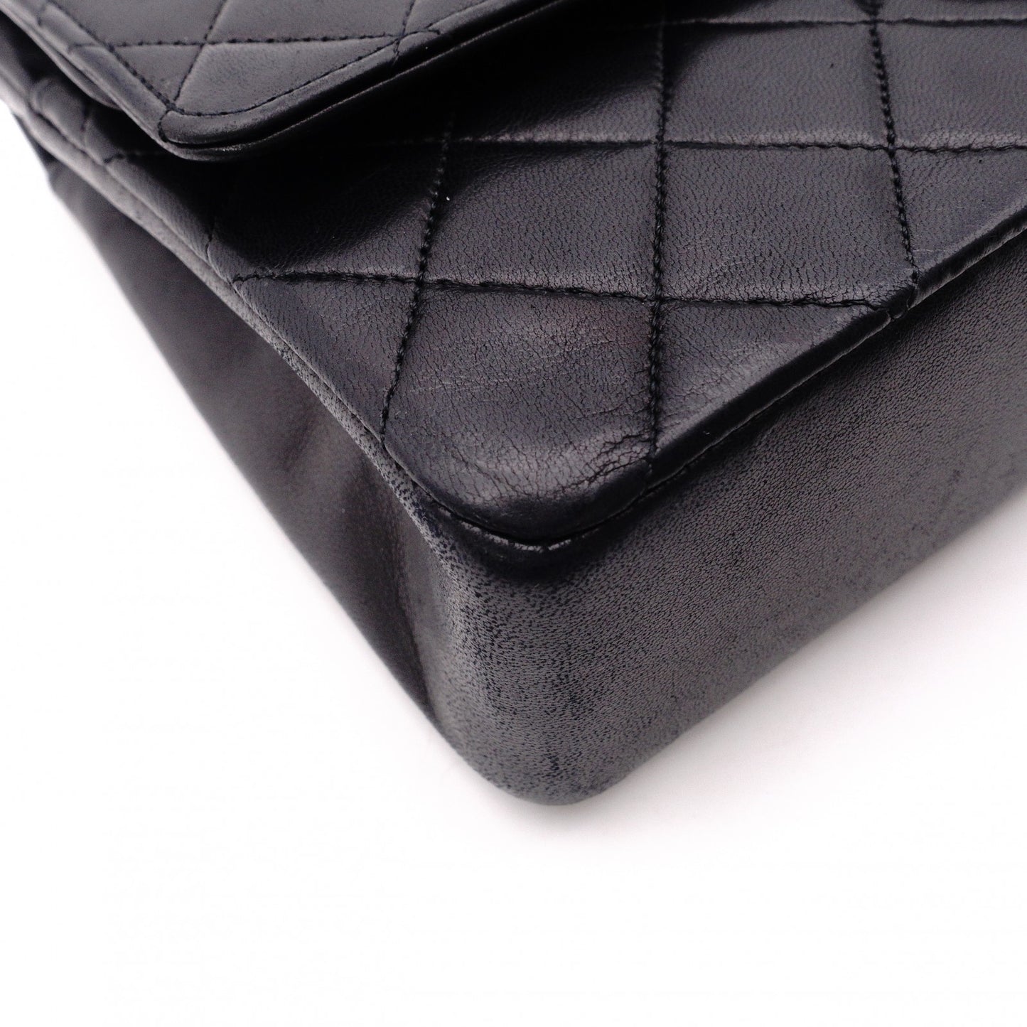 CHANEL Double Flap Matelassé Classic Shoulder Bag, Leather, Black with Gold Hardware