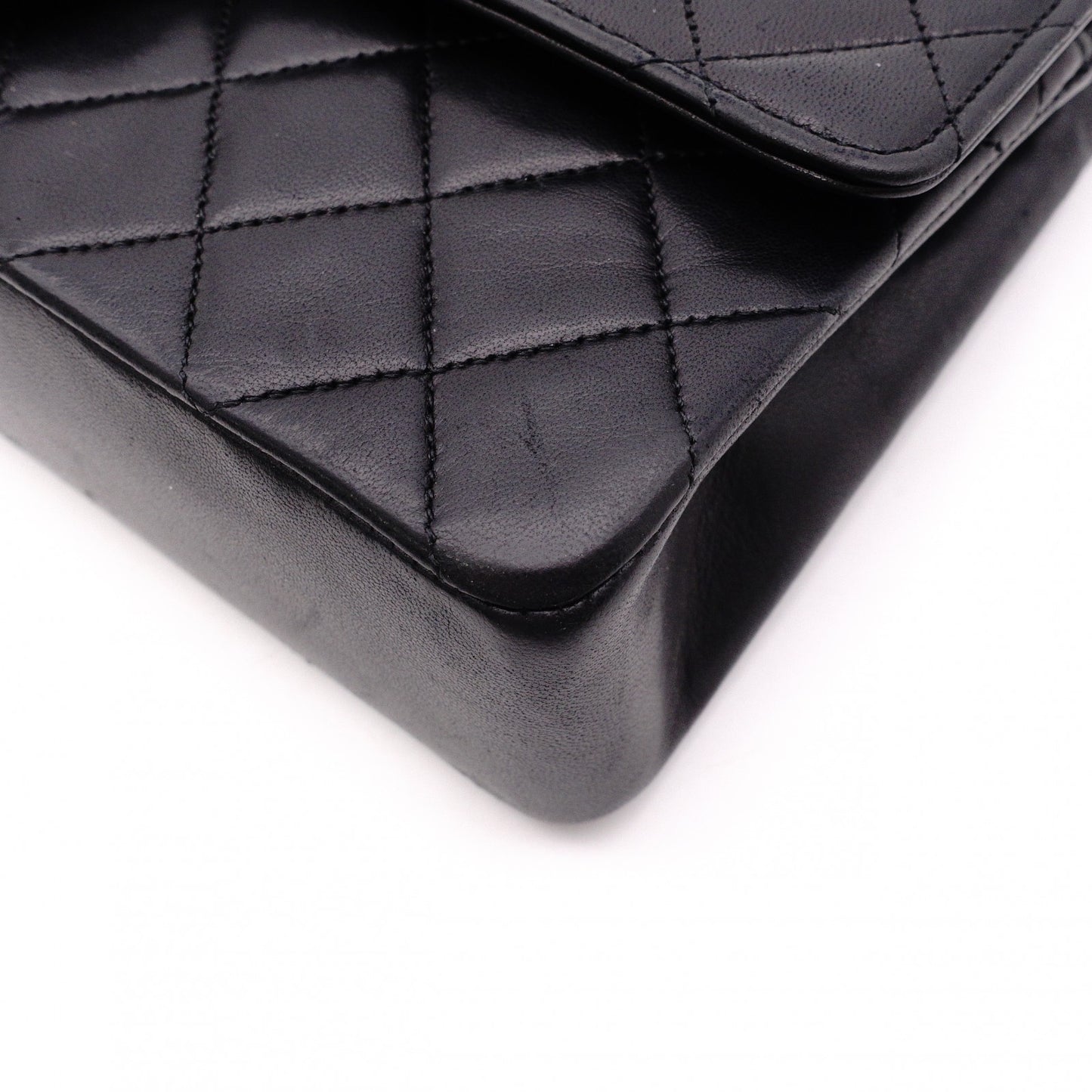 CHANEL Double Flap Matelassé Classic Shoulder Bag, Leather, Black with Gold Hardware