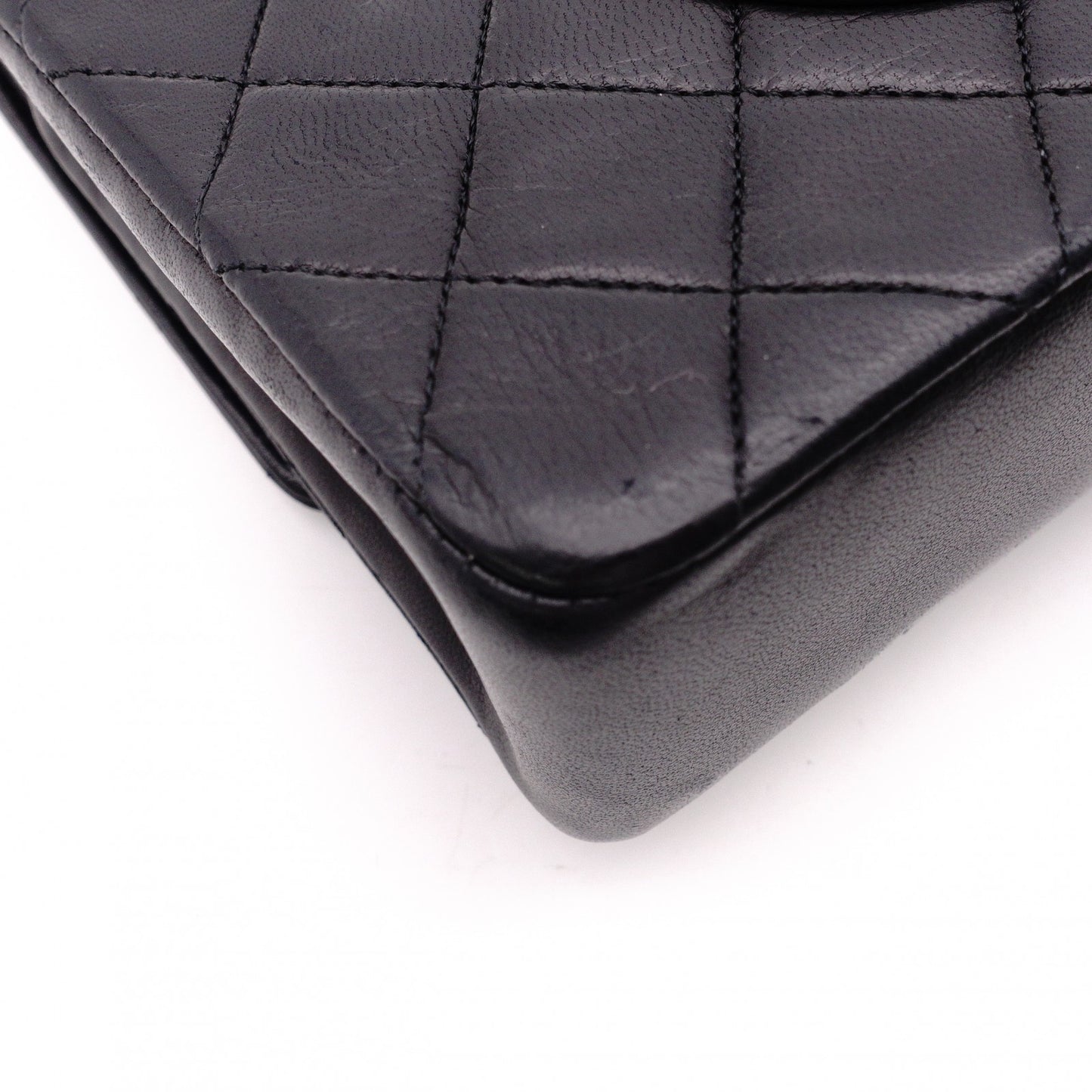 CHANEL Double Flap Matelassé Classic Shoulder Bag, Leather, Black with Gold Hardware
