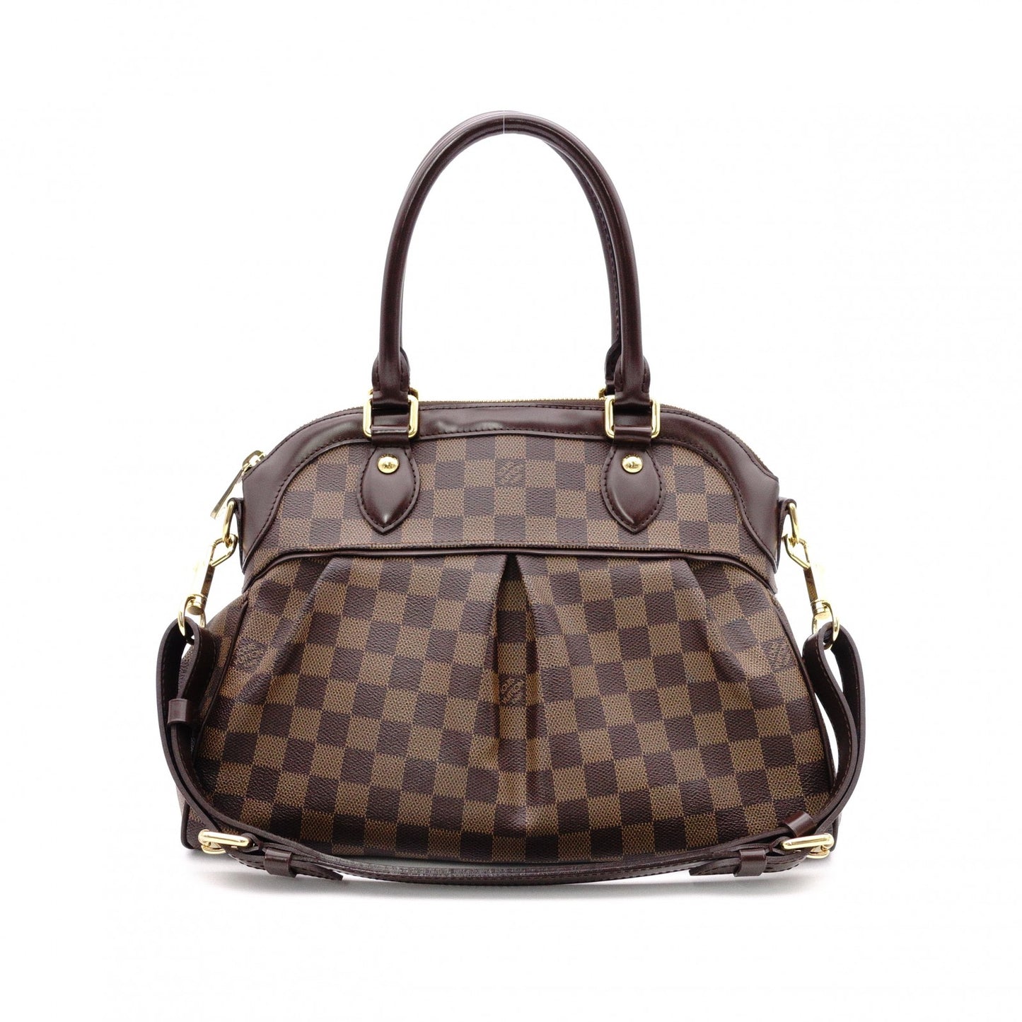 LOUIS VUITTON Trevi PM Damier Ébène Handbag / 2-Way Shoulder Bag, PVC/Leather, Brown, Women's
