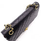 CHANEL Double Flap Matelassé Classic Shoulder Bag, Leather, Black with Gold Hardware