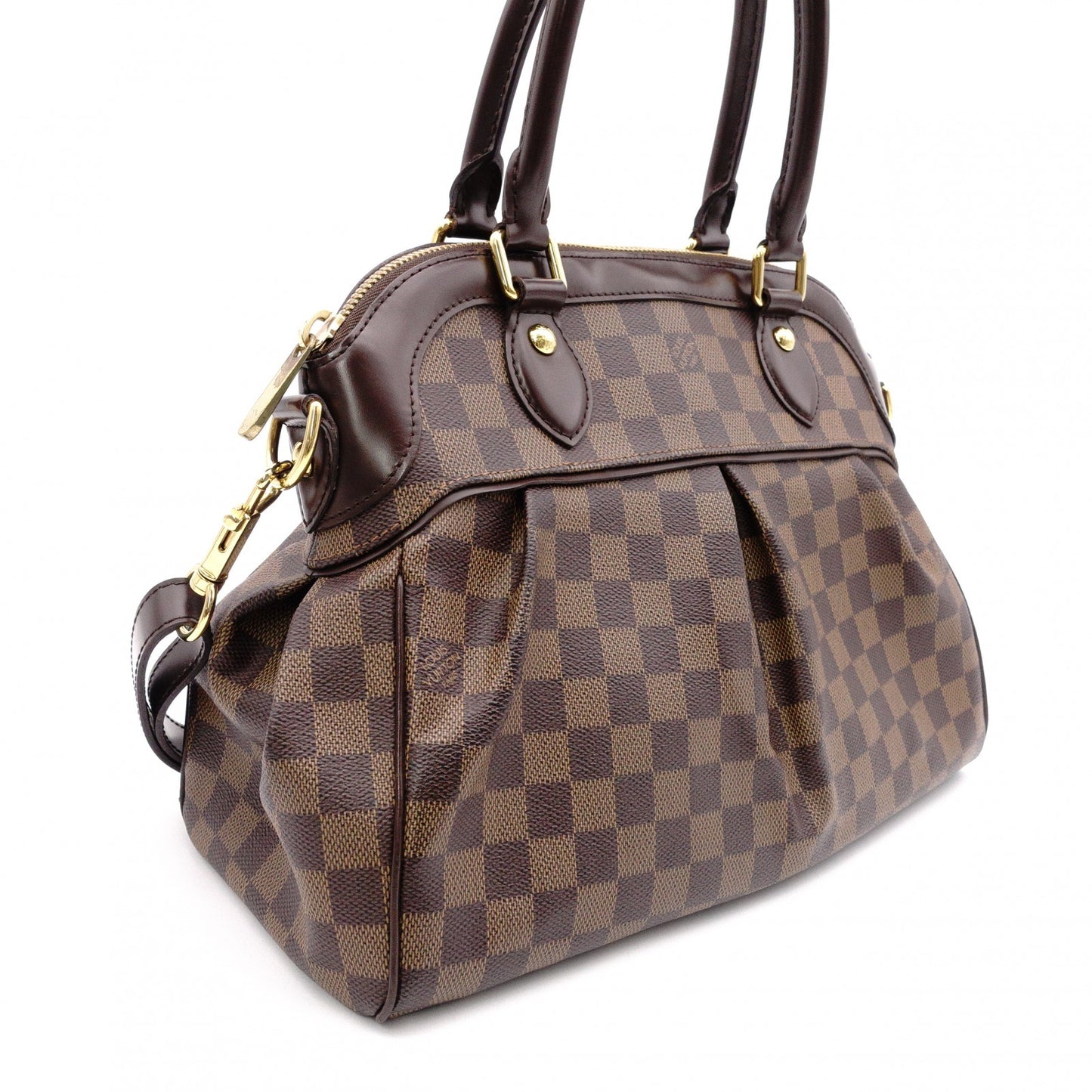 LOUIS VUITTON Trevi PM Damier Ébène Handbag / 2-Way Shoulder Bag, PVC/Leather, Brown, Women's
