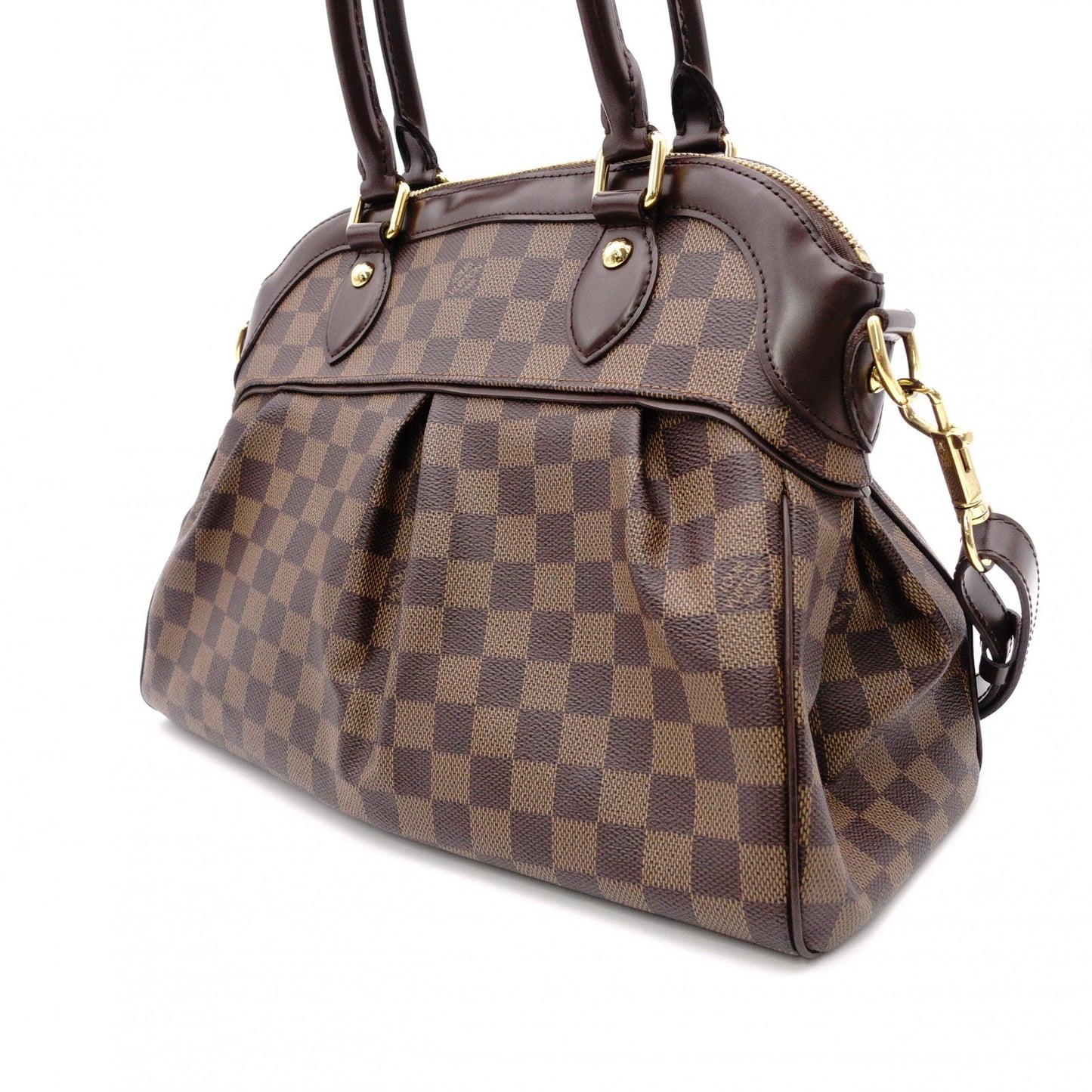 LOUIS VUITTON Trevi PM Damier Ébène Handbag / 2-Way Shoulder Bag, PVC/Leather, Brown, Women's