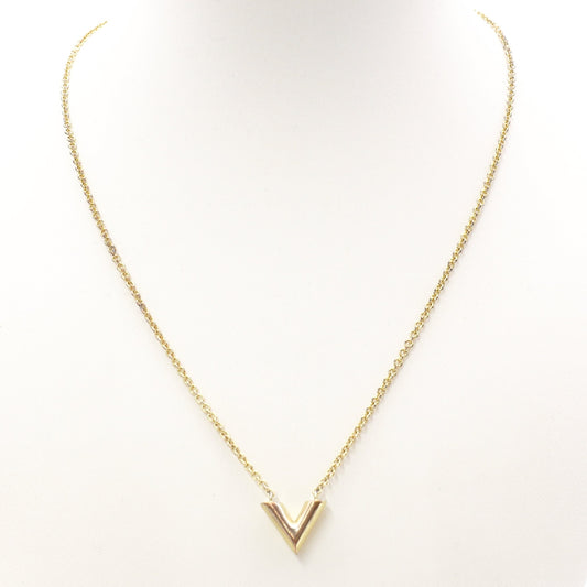 LOUIS VUITTON LV Essential Necklace Metal Gold
