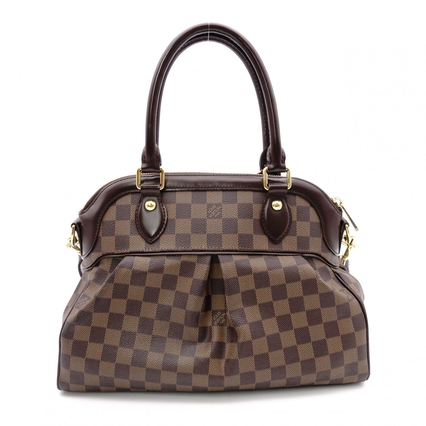 LOUIS VUITTON Trevi PM Damier Ébène Handbag / 2-Way Shoulder Bag, PVC/Leather, Brown, Women's