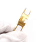 HERMES Click-Clack Bracelet, Metal, Gold and White, Women's, Size Approx. 16 cm, Click-H, H Logo