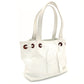 CHANEL Coco Mark Drawstring Tote Caviar Leather Shoulder Bag White Vintage CC Logo 7-9-173