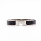 HERMES Click-Clack Bracelet, Metal, Silver, Black, Women's, H Logo, Click H
