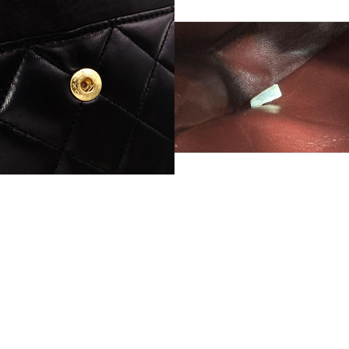 CHANEL Double Flap Matelassé Classic Shoulder Bag, Leather, Black with Gold Hardware