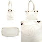 CHANEL Coco Mark Drawstring Tote Caviar Leather Shoulder Bag White Vintage CC Logo 7-9-173