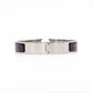 HERMES Click-Clack Bracelet, Metal, Silver, Black, Women's, H Logo, Click H
