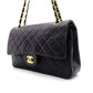 CHANEL Double Flap Matelassé Classic Lambskin Shoulder Bag, Leather, Black with Gold Hardware