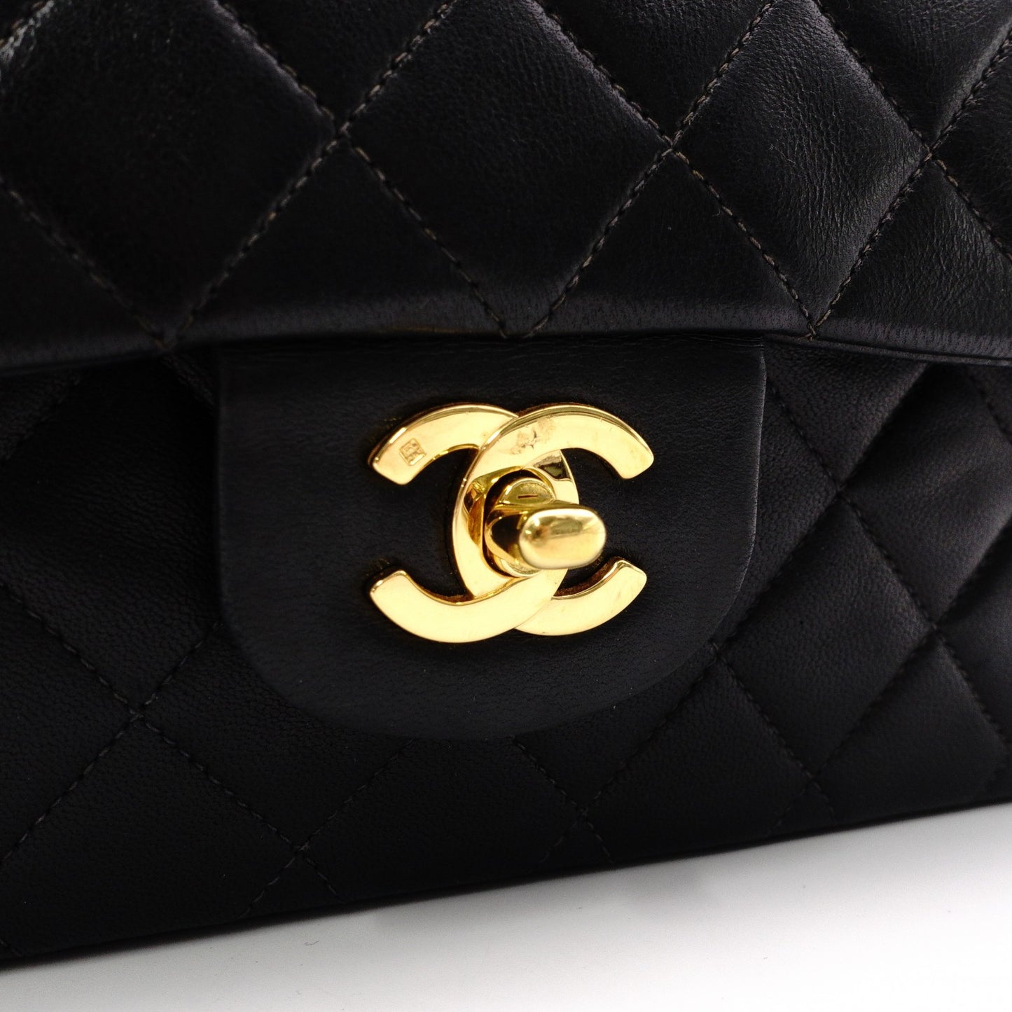 CHANEL Double Flap Matelassé Classic Lambskin Shoulder Bag, Leather, Black with Gold Hardware