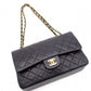 CHANEL Double Flap Matelassé Classic Lambskin Shoulder Bag, Leather, Black with Gold Hardware
