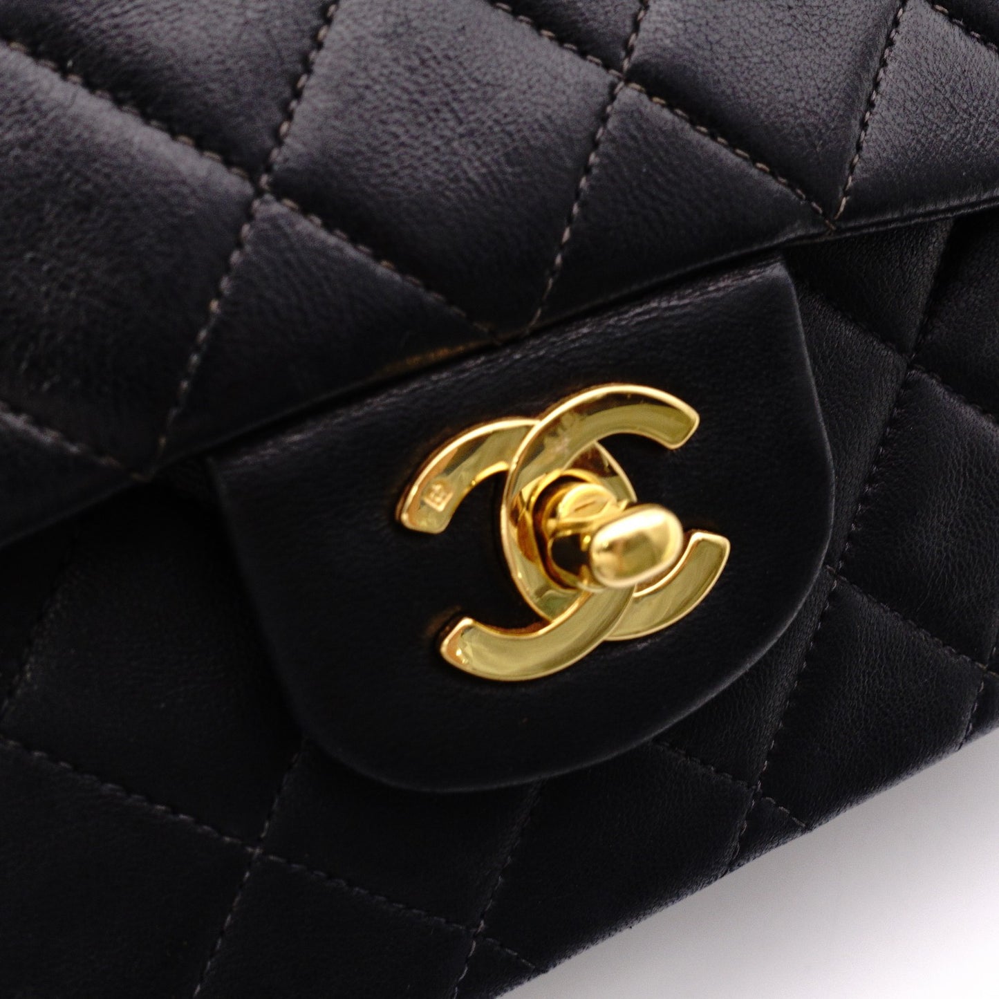CHANEL Double Flap Matelassé Classic Lambskin Shoulder Bag, Leather, Black with Gold Hardware