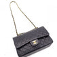 CHANEL Double Flap Matelassé Classic Lambskin Shoulder Bag, Leather, Black with Gold Hardware
