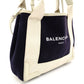BALENCIAGA Navy Cabas Handbag Canvas Navy