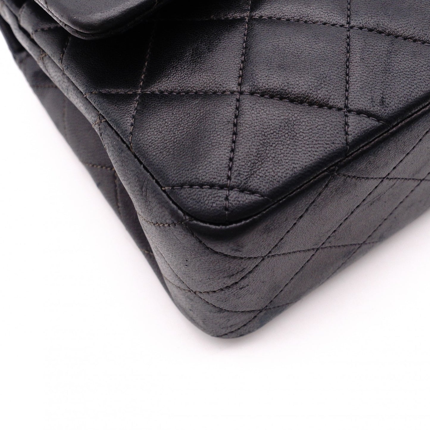 CHANEL Double Flap Matelassé Classic Lambskin Shoulder Bag, Leather, Black with Gold Hardware