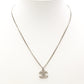 CHANEL Necklace, Metal, Rhinestone, Silver, CC Necklace