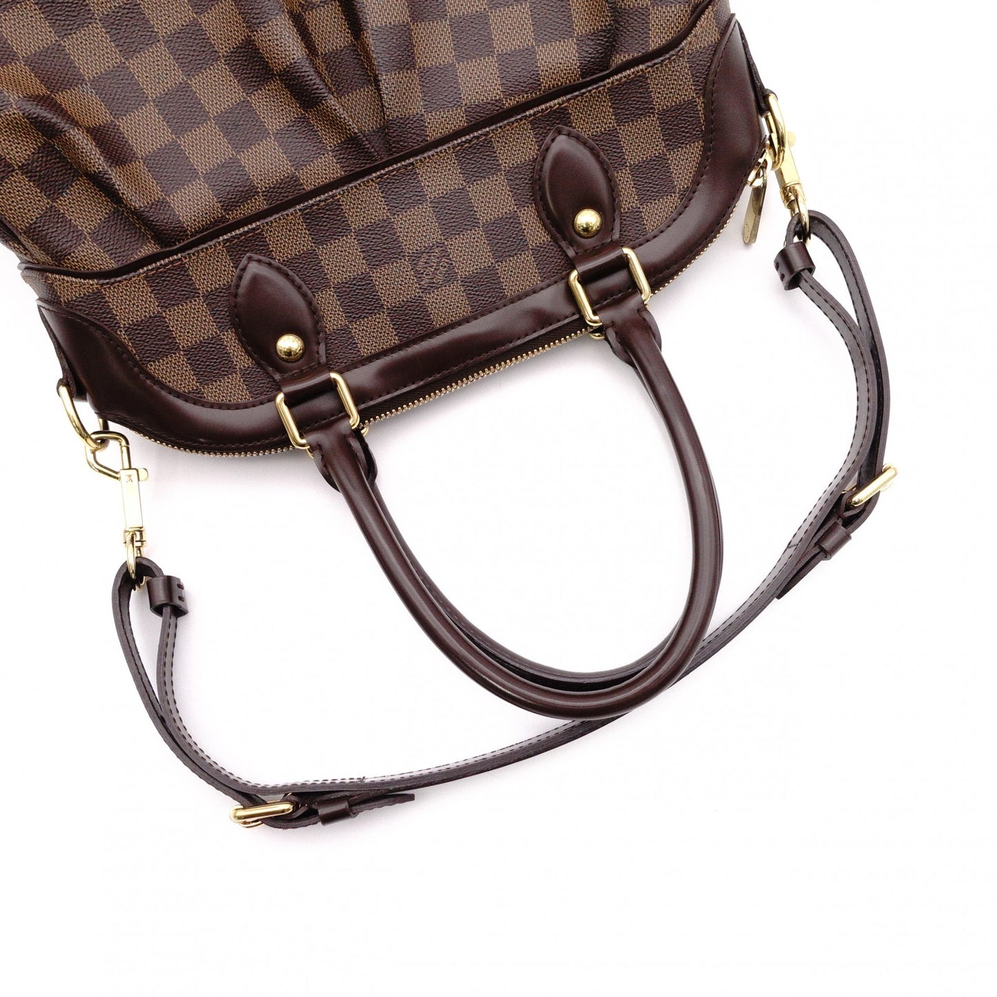 LOUIS VUITTON Trevi PM Damier Ébène Handbag / 2-Way Shoulder Bag, PVC/Leather, Brown, Women's