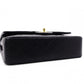 CHANEL Double Flap Matelassé Classic Lambskin Shoulder Bag, Leather, Black with Gold Hardware