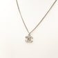 CHANEL Necklace, Metal, Rhinestone, Silver, CC Necklace