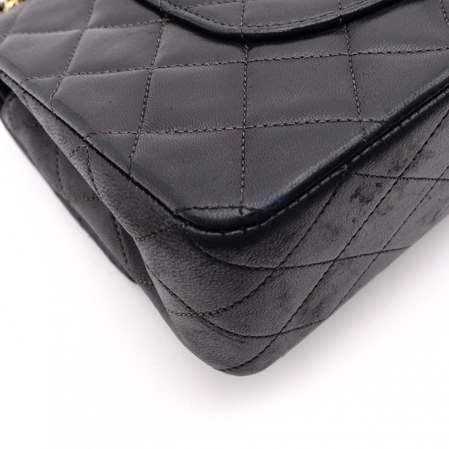CHANEL Double Flap Matelassé Classic Lambskin Shoulder Bag, Leather, Black with Gold Hardware
