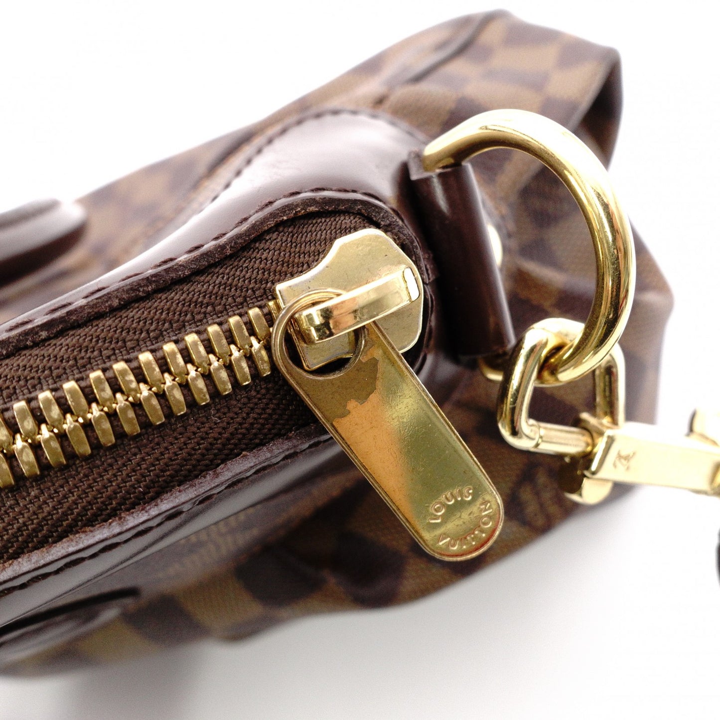 LOUIS VUITTON Trevi PM Damier Ébène Handbag / 2-Way Shoulder Bag, PVC/Leather, Brown, Women's