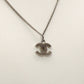 CHANEL Necklace, Metal, Rhinestone, Silver, CC Necklace