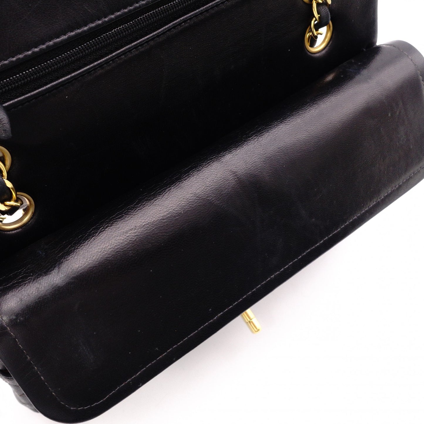 CHANEL Double Flap Matelassé Classic Lambskin Shoulder Bag, Leather, Black with Gold Hardware