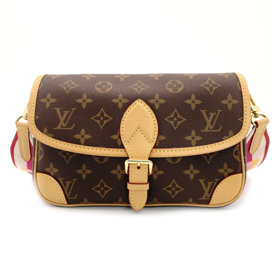LOUIS VUITTON Diane NM PM Shoulder Bag Monogram Canvas Brown × Pink Crossbody 7-10-144