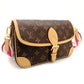 LOUIS VUITTON Diane NM PM Shoulder Bag Monogram Canvas Brown × Pink Crossbody 7-10-144