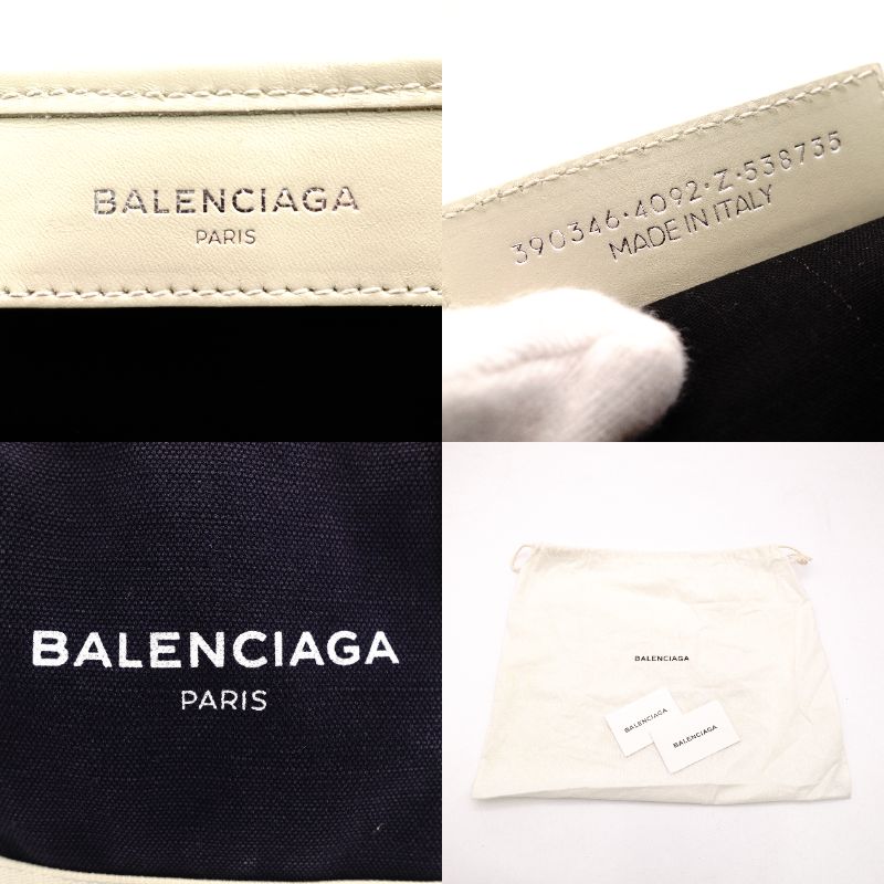 BALENCIAGA Navy Cabas Handbag Canvas Navy