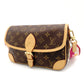 LOUIS VUITTON Diane NM PM Shoulder Bag Monogram Canvas Brown × Pink Crossbody 7-10-144