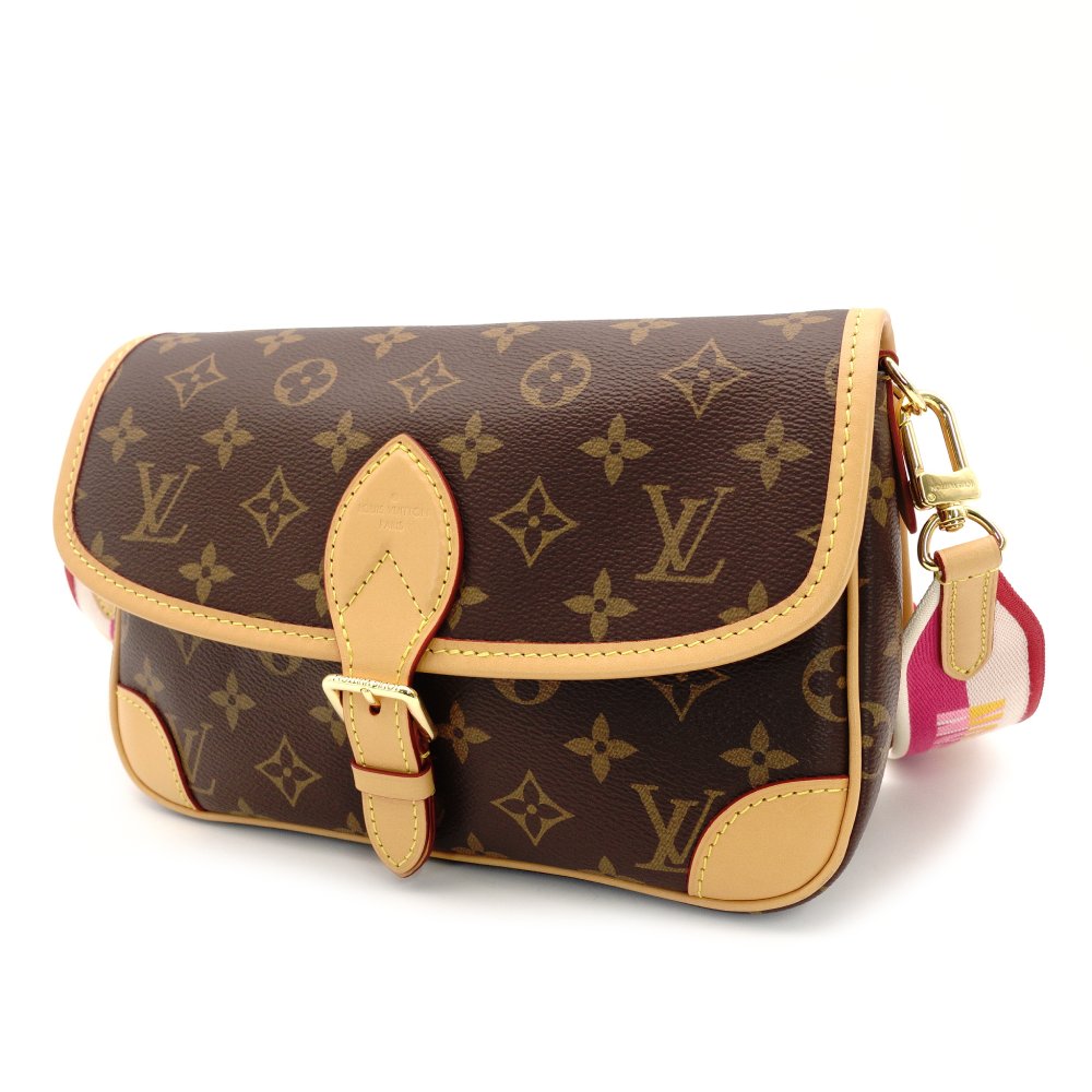LOUIS VUITTON Diane NM PM Shoulder Bag Monogram Canvas Brown × Pink Crossbody 7-10-144